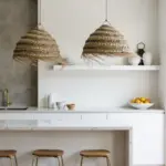 Boho Palm Leaf Lampshade – Handwoven Moroccan Pendant Light (Large & Medium Sizes) - Image 4
