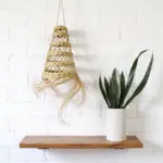 Handwoven Moroccan Straw Light Shade – Natural Pendant Lamp (17″ × 14″)