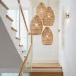 Handwoven Raffia Pendant Light – Sustainable Boho Ceiling Lamp (14″ × 20″) | Moroccan Artisan Lighting - Image 5
