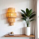 Handwoven Raffia Wall Sconce – 4-Tier Boho Lamp Shade | Moroccan Artisan Light - Image 9