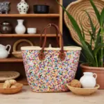 Handcrafted Moroccan Straw Bag with Rainbow Sequins – Artisan Market Tote - Image 2