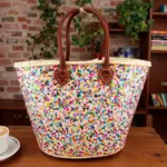 Handcrafted Moroccan Straw Bag with Rainbow Sequins – Artisan Market Tote - Image 5