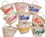 Personalized Mini Straw Bags – Set of 4 Customizable Handwoven Favors