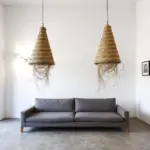 Handwoven Moroccan Straw Pendant Light – Natural Boho Lamp (3 Sizes) - Image 4