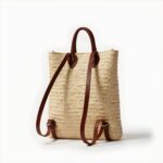Moroccan Straw Backpack Purse – Handwoven Natural Bag with Leather Straps
