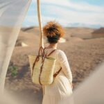 Convertible Moroccan Straw Backpack – Handwoven Tote with Leather Straps - Image 3