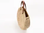 Round Straw Bag With Leather Handles - Image 5
