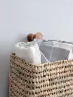 Handwoven Moroccan Wall Basket – Natural Palm Leaf Hanging Basket - Image 4