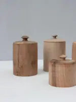 Hand-Turned Walnut Wood Lidded Pot – Natural Storage Jar (3 Sizes) - Image 4
