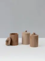 Hand-Turned Walnut Wood Lidded Pot – Natural Storage Jar (3 Sizes)