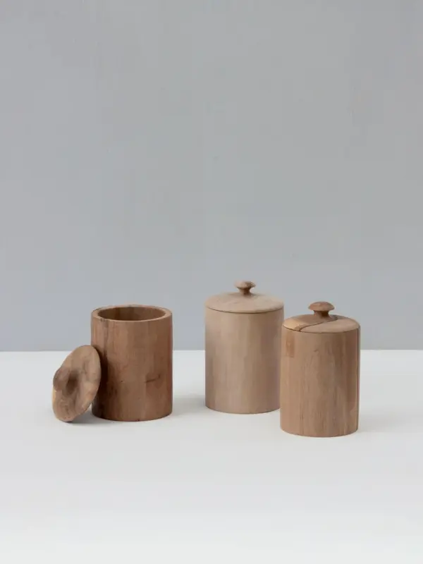 Hand-Turned Walnut Wood Lidded Pot – Natural Storage Jar (3 Sizes)
