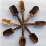 Handcrafted Walnut Wood Spice Jars – Set of 6 with Wooden Spoons - Image 2