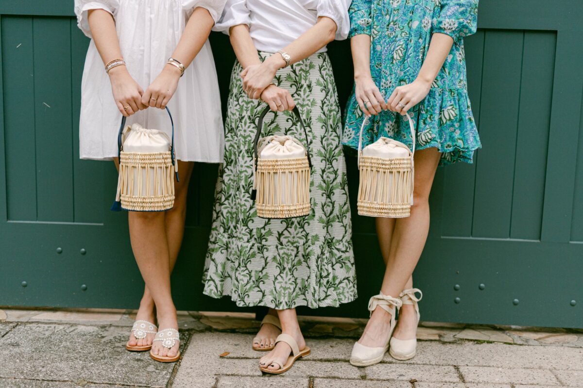 Emily Woven Bucket Tote Bag – Vegan Leather & Reed Weave - Image 5