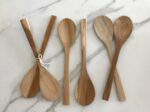 Cocina Large Teak Servers – Set of 2 | Hand-Carved Natural Wooden Serving Utensils (36 cm)