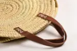 Round Straw Bag With Leather Handles - Image 3