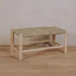 Handmade Doum Bench – Natural Woven Two-Seater Bench (85 x 40 x 40 cm)
