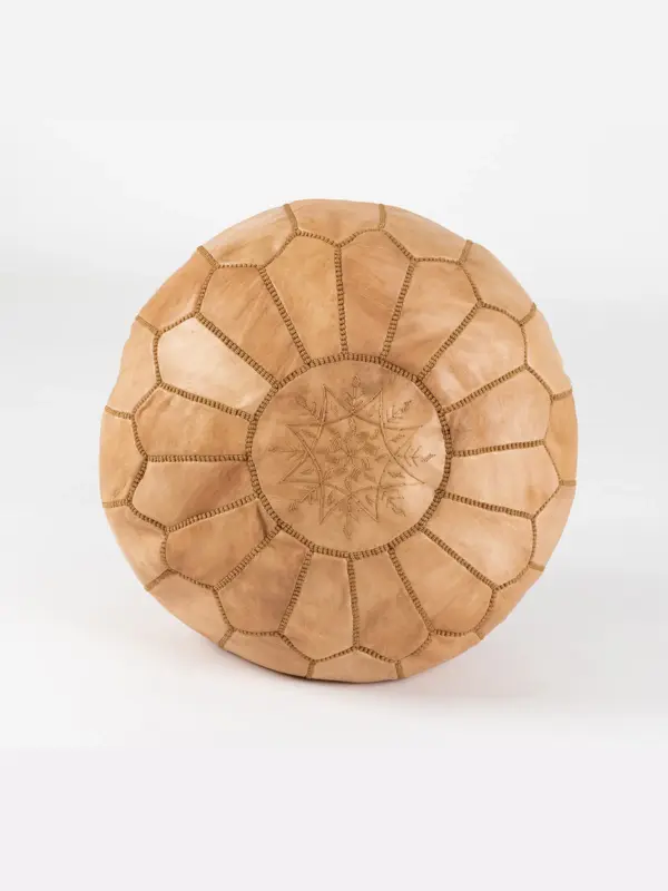 Moroccan Leather Pouffe