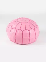 Moroccan Leather Pouffe - Image 3
