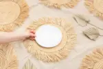 Raffia Placemat / Fringed Raffia Coaster - Image 2
