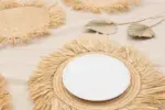 Raffia Placemat / Fringed Raffia Coaster - Image 6