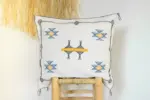 🌿 Moroccan Cactus Silk Pillow Cover – Handwoven Artisan Décor