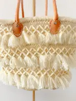 🌸 Beaded Boho Beach Bag – Handmade Moroccan Tote (Big Size) - Image 3
