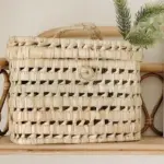 Large Handwoven Palm Leaf Vanity Basket – Natural Handmade Storage Organizer - Image 3