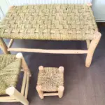Handcrafted Moroccan Beldi Bench 80cm – Natural Wood & Doum Boho Seating - Image 5