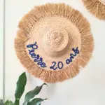 Personalized Boho Palm Leaf Fringe Hat – Custom Handwoven Wall Décor & Summer Accessory - Image 3