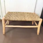 Handcrafted Moroccan Beldi Bench 80cm – Natural Wood & Doum Boho Seating - Image 7