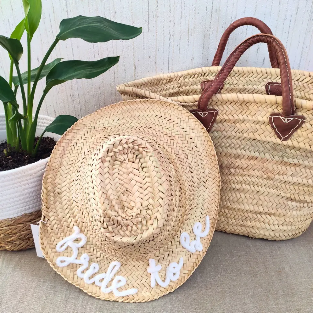 Customizable Handwoven Palm Leaf Hat – Authentic Moroccan Craftsmanship