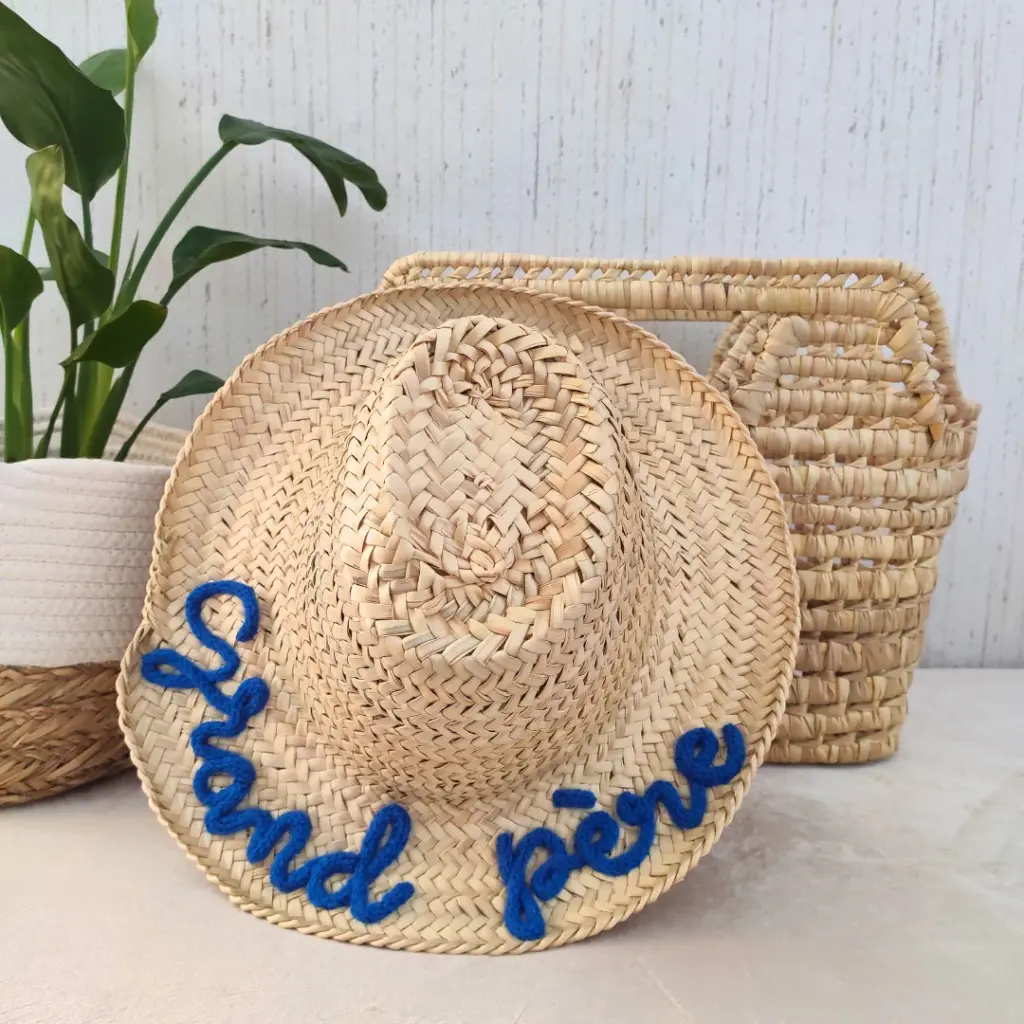 Customizable Handwoven Palm Leaf Hat – Authentic Moroccan Craftsmanship