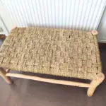 Handcrafted Moroccan Beldi Bench 80cm – Natural Wood & Doum Boho Seating - Image 3