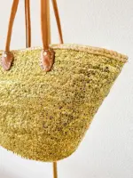 ✨ XL Gold Sequin Beach Bag – Handmade Moroccan Boho Tote