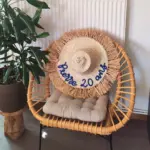 Personalized Boho Palm Leaf Fringe Hat – Custom Handwoven Wall Décor & Summer Accessory - Image 5