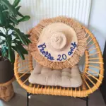 Personalized Boho Palm Leaf Fringe Hat – Custom Handwoven Wall Décor & Summer Accessory - Image 4
