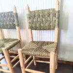 Handcrafted Moroccan Wooden & Doum Chair – Natural Boho Dining & Accent Chair