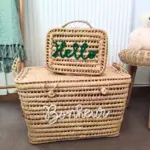 Personalized Handwoven Moroccan Storage Basket Case – Customizable Natural Valisette - Image 6