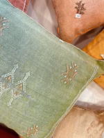 Handmade Cactus Silk Cushion Cover | Moroccan Sabra Pillow | Vintage Bohemian Berber Decor - Image 2