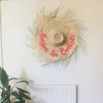 Personalized Boho Palm Leaf Fringe Wall Hat – Handwoven Natural Home Décor & Gift - Image 12