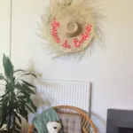 Personalized Boho Palm Leaf Fringe Wall Hat – Handwoven Natural Home Décor & Gift - Image 6