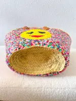 😊 Smiley Sequin Beach Bag – Handmade Moroccan Boho Tote (M Size) - Image 2