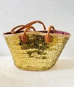 ✨ Golden Bullet Sequin Beach Bag – Handmade Moroccan Boho Tote (M Size) - Image 6
