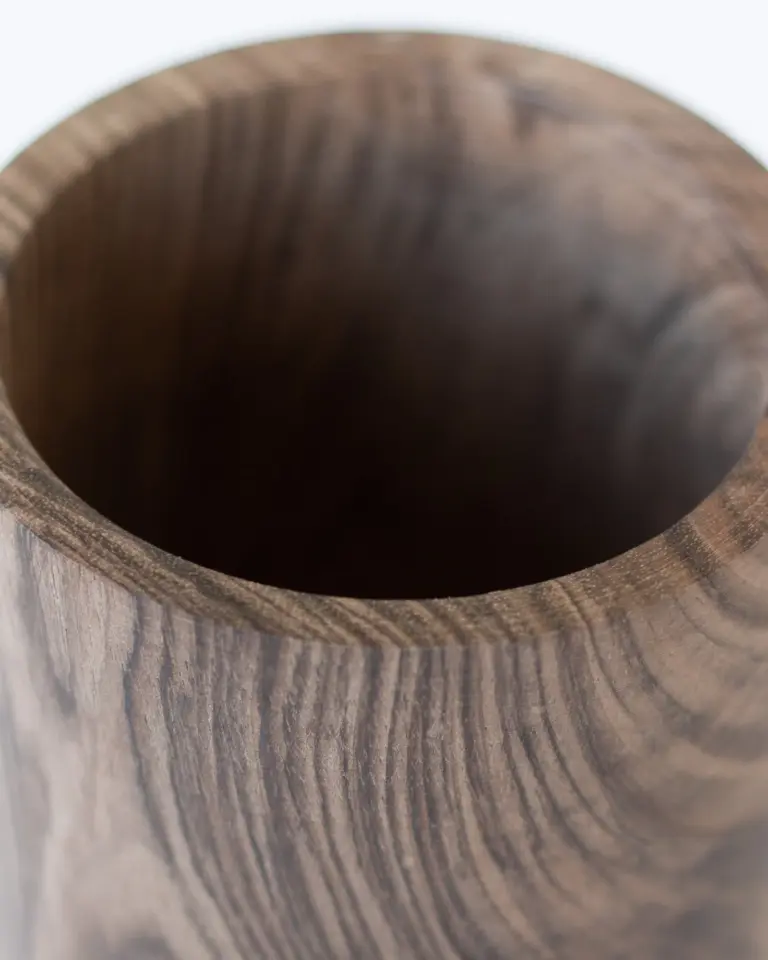 Small Walnut Wood Jar – Handmade Moroccan Wooden Pot