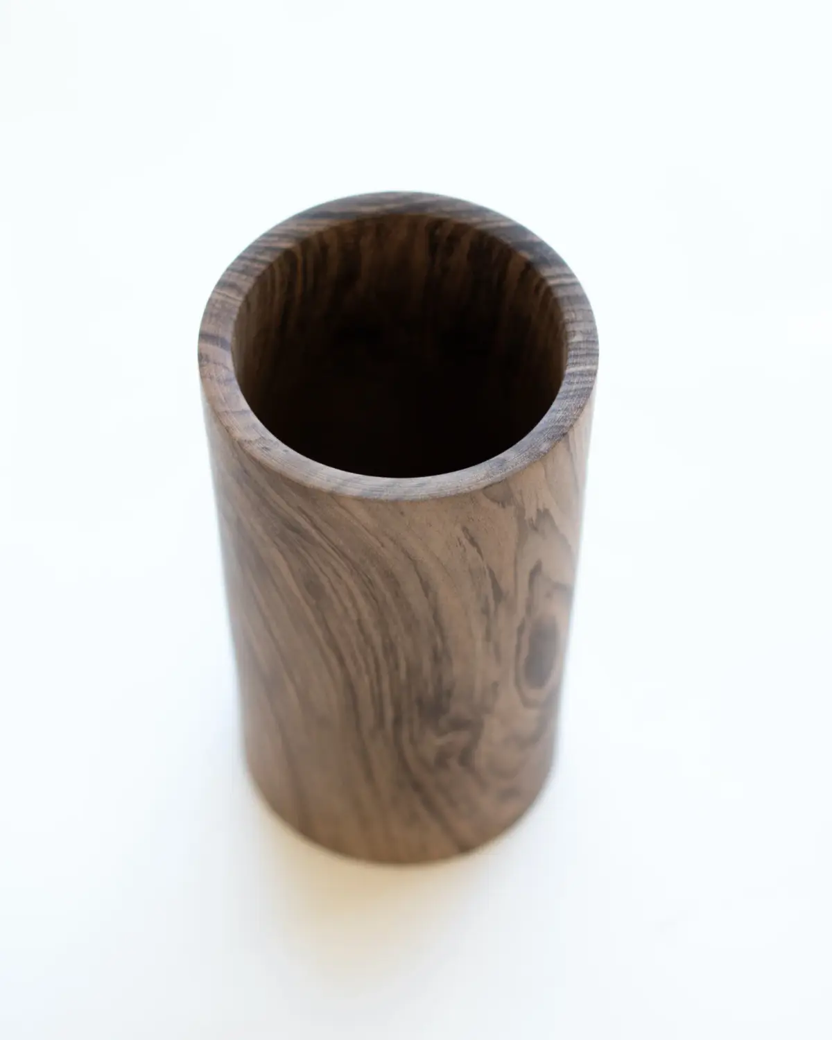 Small Walnut Wood Jar – Handmade Moroccan Wooden Pot