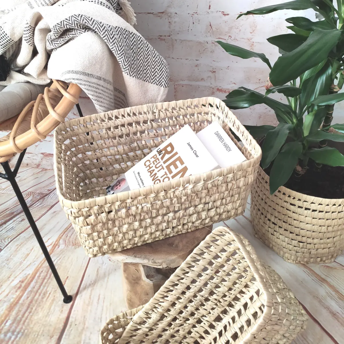 Handwoven Natural Fiber Storage Basket – Authentic & Multifunctional Organizer - Image 6
