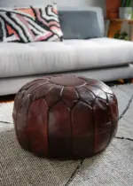 Moroccan Leather Pouffe