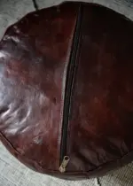 Moroccan Leather Pouffe