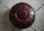 Moroccan Leather Pouffe