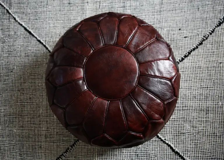 Moroccan Leather Pouffe